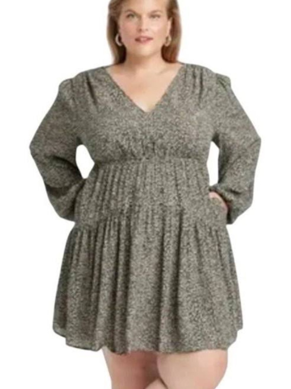 NWT A NEW DAY WOMAN PLUS 3X AMIMAL PRINT BROWN BLACK  MINI DRESS TUNIC